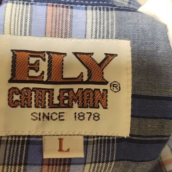 Blue plaid Eli Cattleman short sleeve button down shirt - Picture 6 of 7